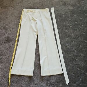Mango Wide Leg Belted Trouser In Pale Yellow